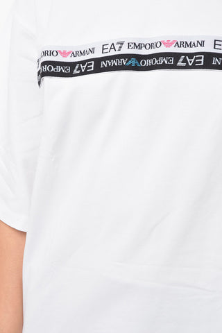 EMPORIO Crew-neck T-shirt with Contrasting Logoed Band
