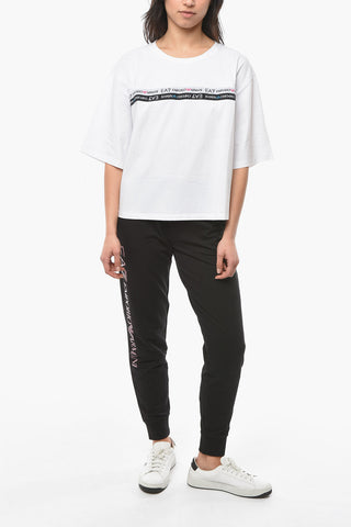 EMPORIO Crew-neck T-shirt with Contrasting Logoed Band