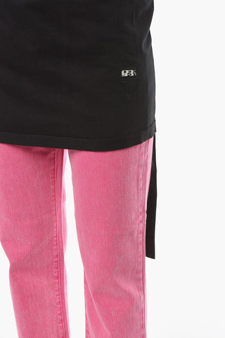 DRKSHDW Long T-shirt with Logo Patch and Sewn-on Strap