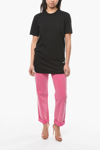DRKSHDW Long T-shirt with Logo Patch and Sewn-on Strap