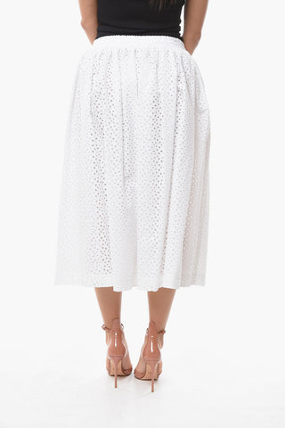 Embroidered Long Skirt With Coulisse