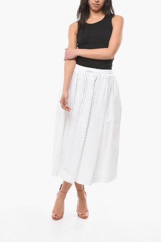 Embroidered Long Skirt With Coulisse