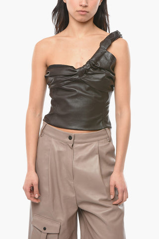Leather COLMAR One-shoulder Cropped Top