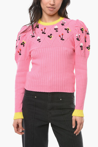 Floral Embroidered OMA 2.0 Sweather with Gigot Sleeves