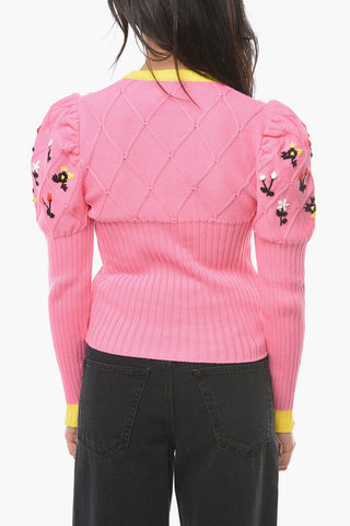 Floral Embroidered OMA 2.0 Sweather with Gigot Sleeves