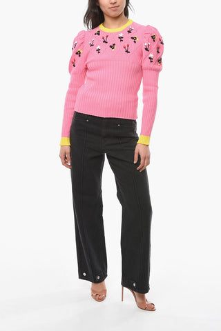 Floral Embroidered OMA 2.0 Sweather with Gigot Sleeves