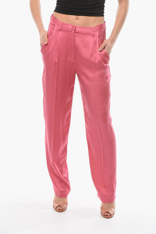 Satin MY PANTS Double Pleated Flared Pants