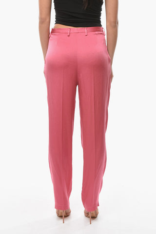 Satin MY PANTS Double Pleated Flared Pants