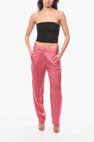 Satin MY PANTS Double Pleated Flared Pants