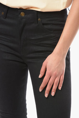Stretch Cotton Skinny Denims with Pleats 14,5cm