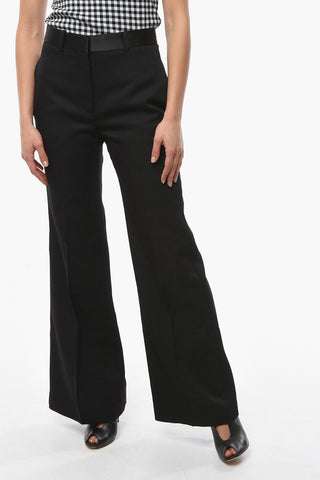 Wool Palazzo Trousers with High Waist