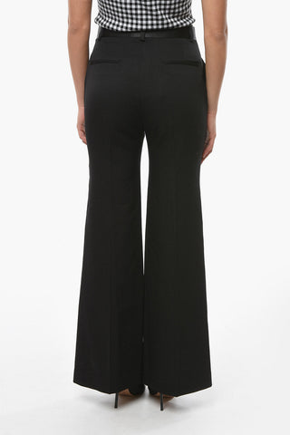 Wool Palazzo Trousers with High Waist