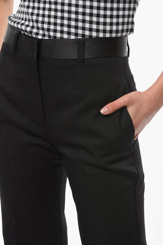 Wool Palazzo Trousers with High Waist