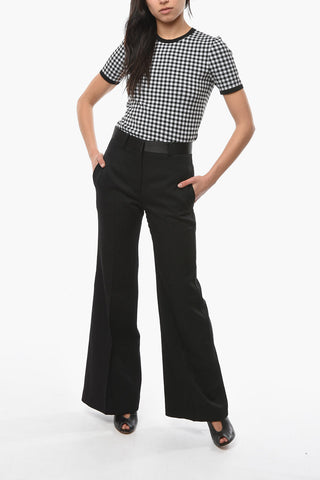 Wool Palazzo Trousers with High Waist
