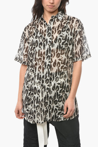 Animal Printed Sustainable Cotton Short Sleeve Shirt