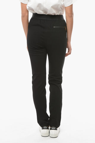 Viscose-blend Pleated Front Trousers with Logoed Waistband