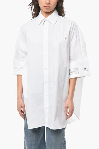 Camicia Con Logo Ricamato A Maniche Corte Con Risvolto	