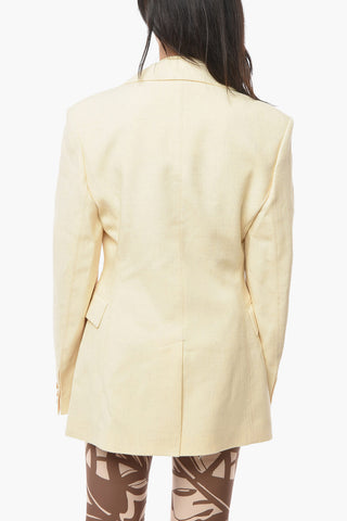 Blazer MANOUK in Tweed di Seta con Vita Stretta