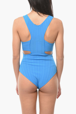 Ribbed Bodysuit with Cut Out Details