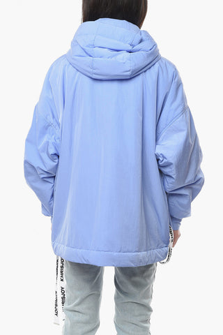 Oversized Padded Puffer with Maxi Front Pocket and Logoed Drawstrings