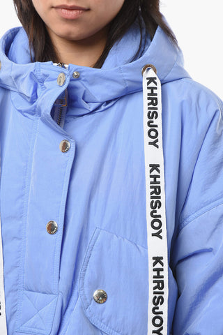 Oversized Padded Puffer with Maxi Front Pocket and Logoed Drawstrings