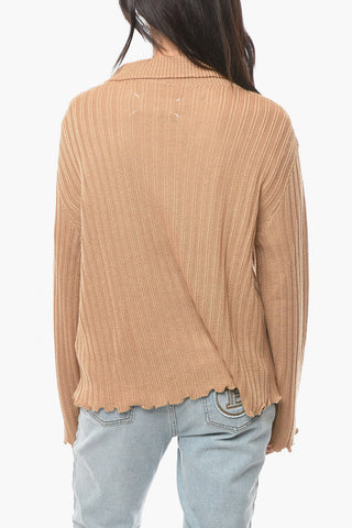 MM1 Maglione Oversize in Misto Lana con Collo Alto