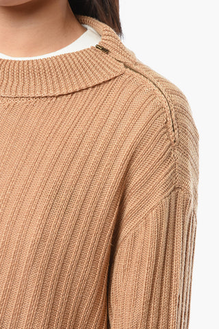 MM1 Maglione Oversize in Misto Lana con Collo Alto