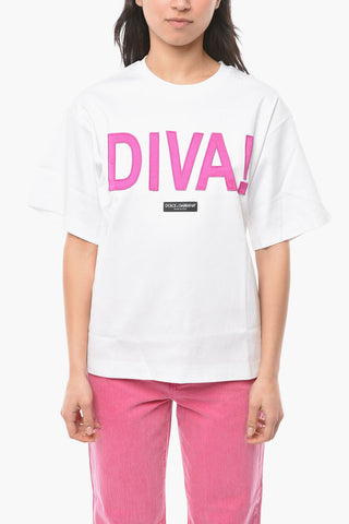 Oversized DIVA! T-shirt with Patch