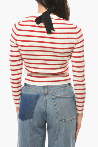 Maglia a Costine con Dettaglio Lacci