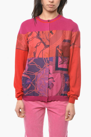 Cardigan in Misto Seta con Stampa