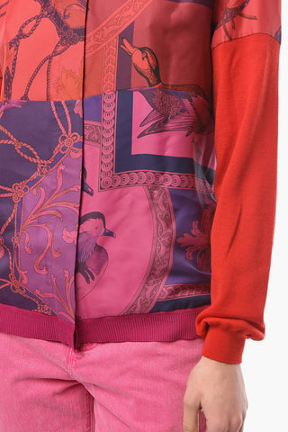 Cardigan in Misto Seta con Stampa