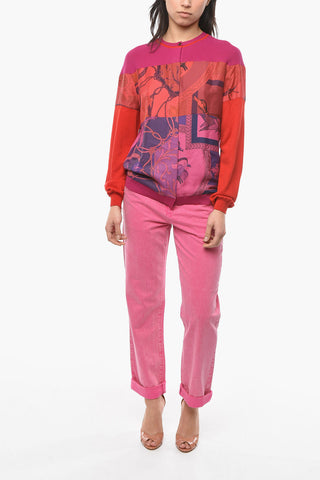 Cardigan in Misto Seta con Stampa