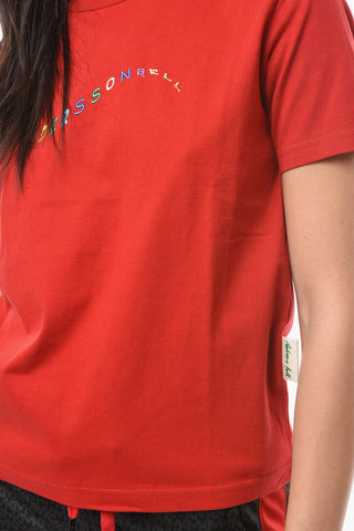 Crewneck FLOW T-shirt with Embroidered Logo