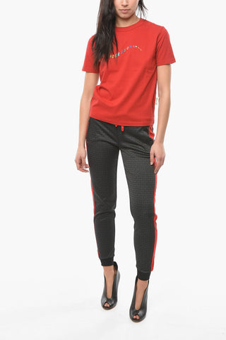 Crewneck FLOW T-shirt with Embroidered Logo