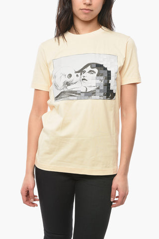 Oversized T-shirt with Glittery Lettering Embroidery