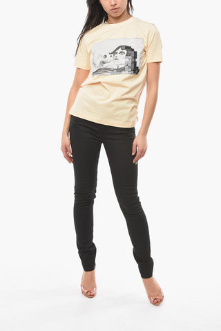 Oversized T-shirt with Glittery Lettering Embroidery
