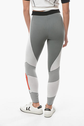 Leggings Elasticizzati con Maxi Logo a Contrasto