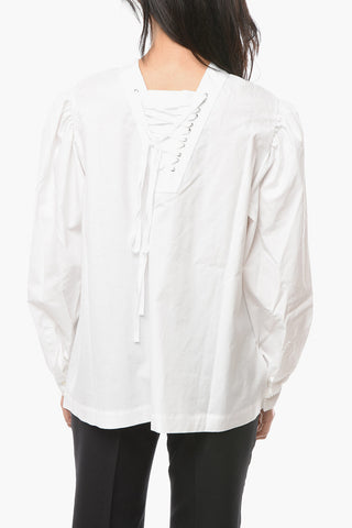 NOIR KEI NINOMIYA Double Lace-up Detail Cotton Blouse