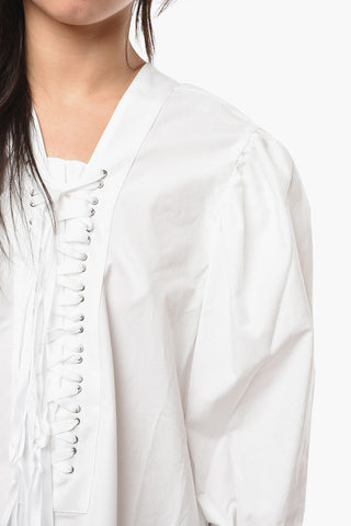 NOIR KEI NINOMIYA Double Lace-up Detail Cotton Blouse