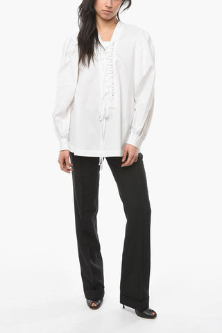NOIR KEI NINOMIYA Double Lace-up Detail Cotton Blouse