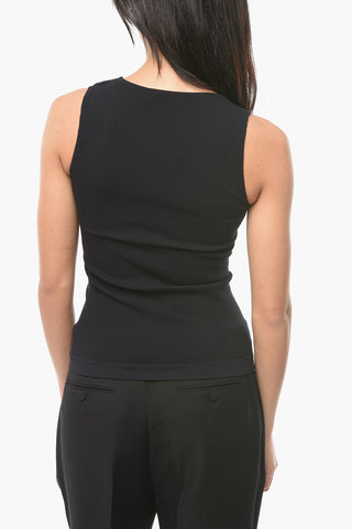 Top Smanicato Elasticizzata Girocollo