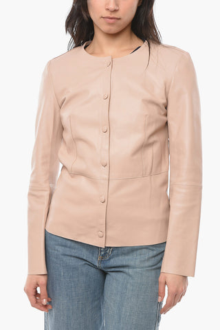 SWD Front Buttoning Leather Jacket