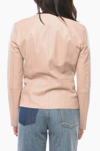 SWD Front Buttoning Leather Jacket
