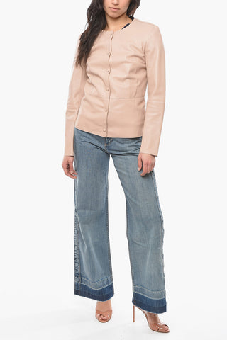 SWD Front Buttoning Leather Jacket