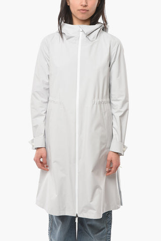 LAMINAR Maxi Giubbotto Impermeabile con Cappuccio e Chiusura Zip