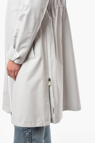 LAMINAR Maxi Giubbotto Impermeabile con Cappuccio e Chiusura Zip