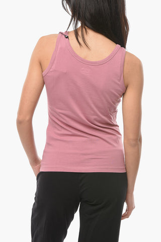 EMPORIO Crew-neck Tank Top with Rhinestone Application and Logo Print