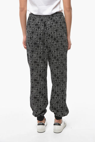 Joggers con Coulisse e Lettering a Contrasto Allover