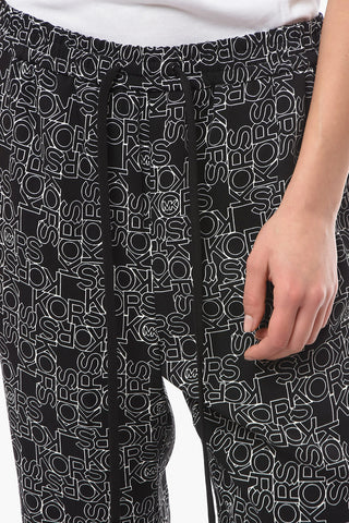 Joggers con Coulisse e Lettering a Contrasto Allover