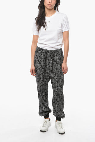 Joggers con Coulisse e Lettering a Contrasto Allover